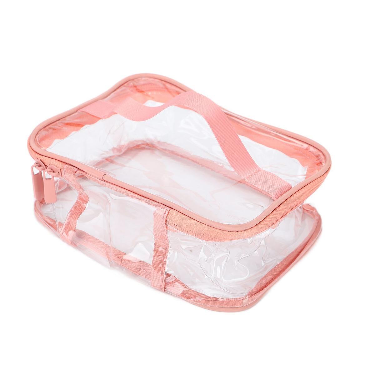 Clear Toiletry Bag Travel Cosmetic Makeup Bag PVC Storage Bag Portable Transparent Pouch for Traveling Vacation Bathroom