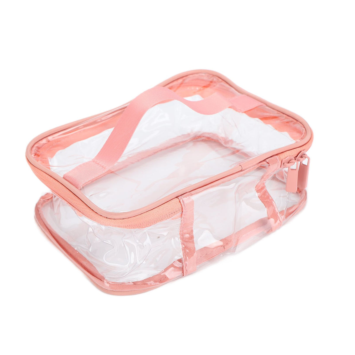 Clear Toiletry Bag Travel Cosmetic Makeup Bag PVC Storage Bag Portable Transparent Pouch for Traveling Vacation Bathroom