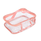 Clear Toiletry Bag Travel Cosmetic Makeup Bag PVC Storage Bag Portable Transparent Pouch for Traveling Vacation Bathroom