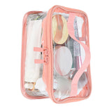 Clear Toiletry Bag Travel Cosmetic Makeup Bag PVC Storage Bag Portable Transparent Pouch for Traveling Vacation Bathroom