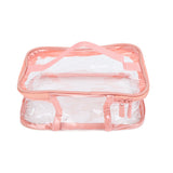 Clear Toiletry Bag Travel Cosmetic Makeup Bag PVC Storage Bag Portable Transparent Pouch for Traveling Vacation Bathroom