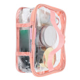 Clear Toiletry Bag Travel Cosmetic Makeup Bag PVC Storage Bag Portable Transparent Pouch for Traveling Vacation Bathroom - Close-Up Angle