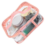 Clear Toiletry Bag Travel Cosmetic Makeup Bag PVC Storage Bag Portable Transparent Pouch for Traveling Vacation Bathroom - Low Angle