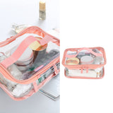 Clear Toiletry Bag Travel Cosmetic Makeup Bag PVC Storage Bag Portable Transparent Pouch for Traveling Vacation Bathroom