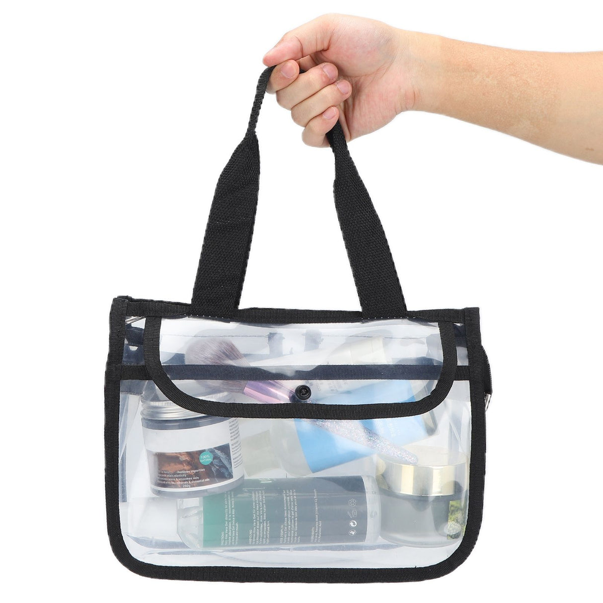 Clear Toiletry Bag EVA Portable Transparent Cosmetic Makeup Bag for Traveling Vacation