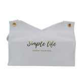 Tissue Bag Artificial Leather Vintage Kitchen Paper Towel Box Container for Office HomeGray
