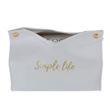 Tissue Bag Artificial Leather Vintage Kitchen Paper Towel Box Container for Office HomeGray - Front View