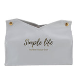 Tissue Bag Artificial Leather Vintage Kitchen Paper Towel Box Container for Office HomeGray - Rear View