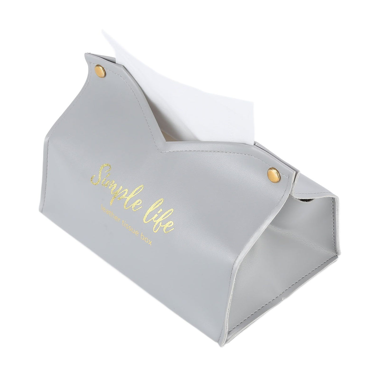 Tissue Bag Artificial Leather Vintage Kitchen Paper Towel Box Container for Office HomeGray