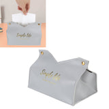 Tissue Bag Artificial Leather Vintage Kitchen Paper Towel Box Container for Office HomeGray