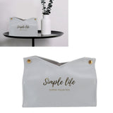 Tissue Bag Artificial Leather Vintage Kitchen Paper Towel Box Container for Office HomeGray - Extra Image