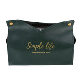 Tissue Bag Artificial Leather Vintage Kitchen Paper Towel Box Container for Office HomeGreen