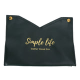 Tissue Bag Artificial Leather Vintage Kitchen Paper Towel Box Container for Office HomeGreen
