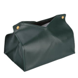 Tissue Bag Artificial Leather Vintage Kitchen Paper Towel Box Container for Office HomeGreen