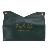 Tissue Bag Artificial Leather Vintage Kitchen Paper Towel Box Container for Office HomeGreen
