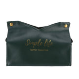Tissue Bag Artificial Leather Vintage Kitchen Paper Towel Box Container for Office HomeGreen