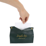 Tissue Bag Artificial Leather Vintage Kitchen Paper Towel Box Container for Office HomeGreen - Extra Image