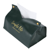 Tissue Bag Artificial Leather Vintage Kitchen Paper Towel Box Container for Office HomeGreen