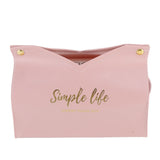 Tissue Bag Artificial Leather Vintage Kitchen Paper Towel Box Container for Office HomePink