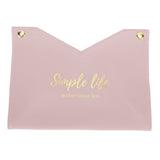 Tissue Bag Artificial Leather Vintage Kitchen Paper Towel Box Container for Office HomePink - Side View
