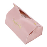 Tissue Bag Artificial Leather Vintage Kitchen Paper Towel Box Container for Office HomePink