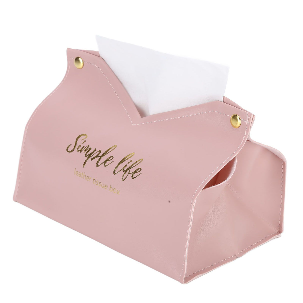 Tissue Bag Artificial Leather Vintage Kitchen Paper Towel Box Container for Office HomePink