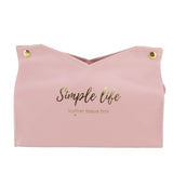 Tissue Bag Artificial Leather Vintage Kitchen Paper Towel Box Container for Office HomePink - Extra Image