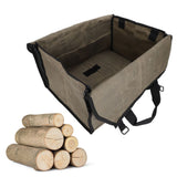 Log Carry Bag Waterproof Dual Use Portable Wet Wax Canvas Firewood Carrier Tote Bag for Logging