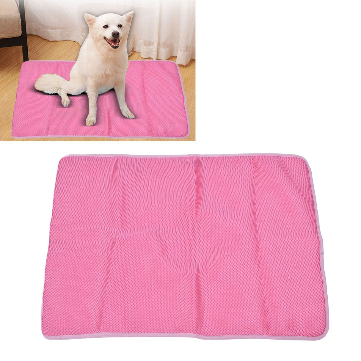 Pet Cooling Mat Breathable Soft Summer Dog Cat Sleeping Pad for Kennel Sofa Bed FloorPink S