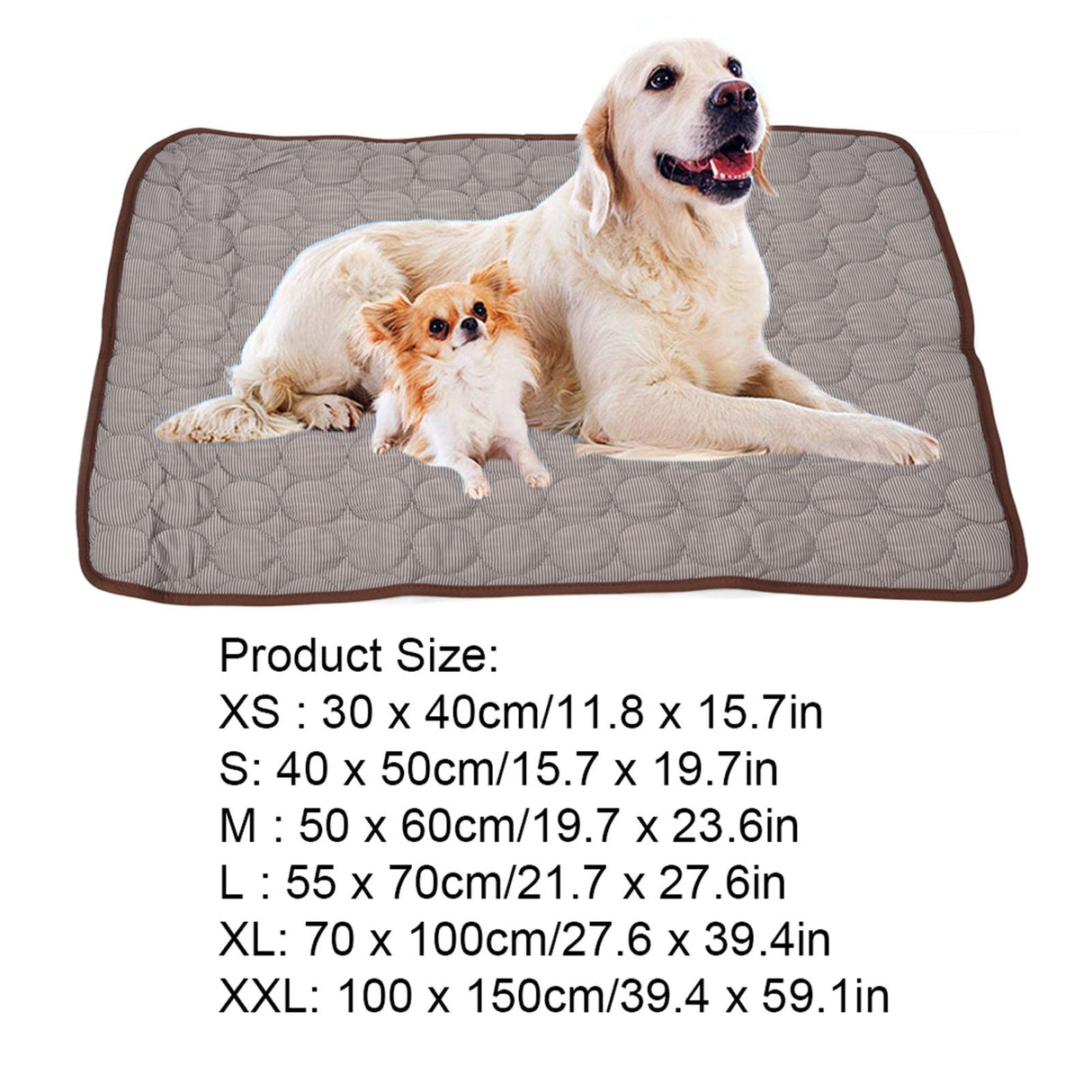 Pet Cooling Mat Breathable Soft Summer Dog Cat Sleeping Pad for Kennel Sofa Bed FloorBrown XL
