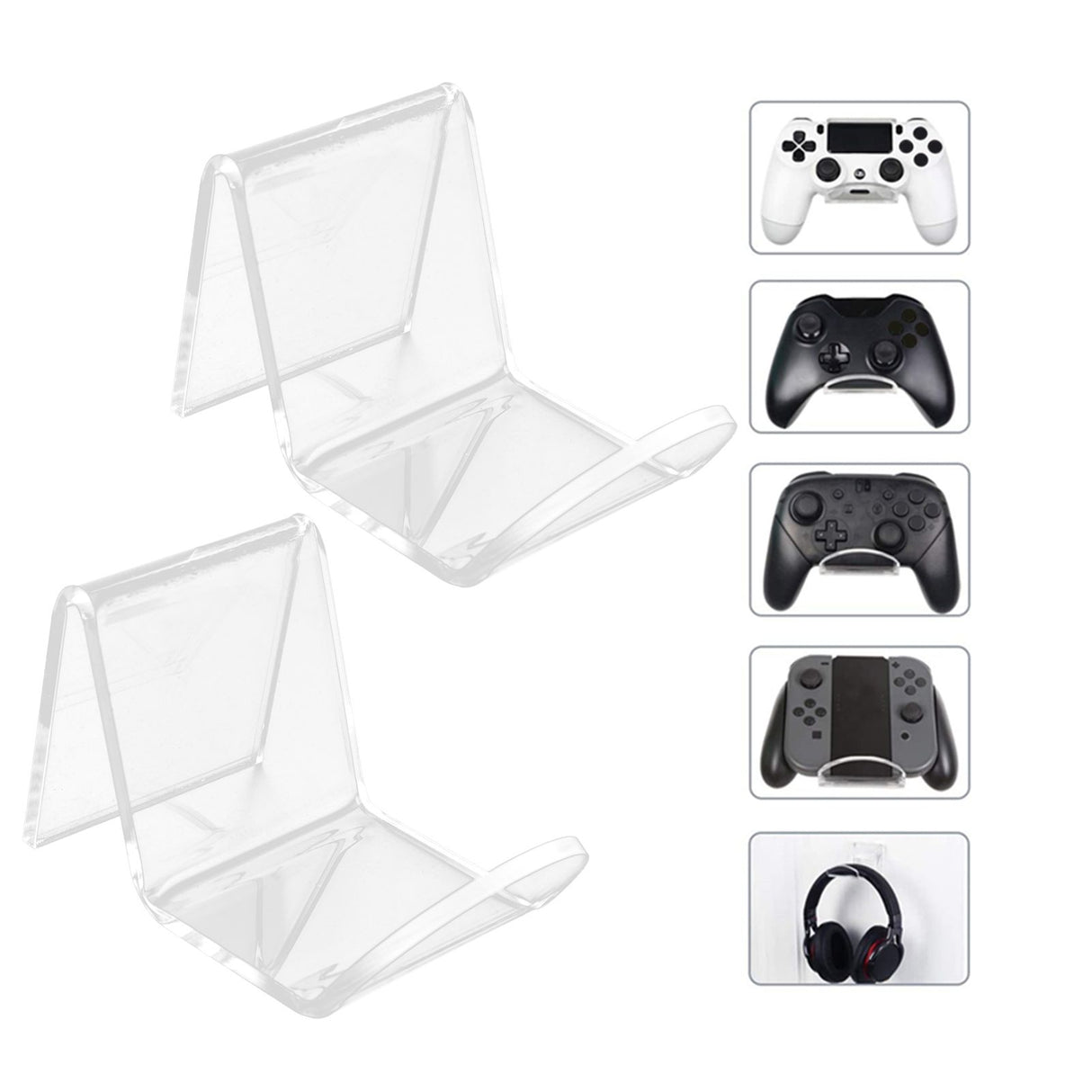 Headphone Bracket Wall Mounted Headset Hanger Acrylic Game Controller Bracket for Home Office