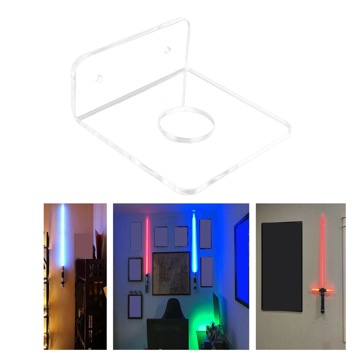 Wall Mounted Acrylic Display Stand Holder Light Sword Vertical Rack for Home Decoration
