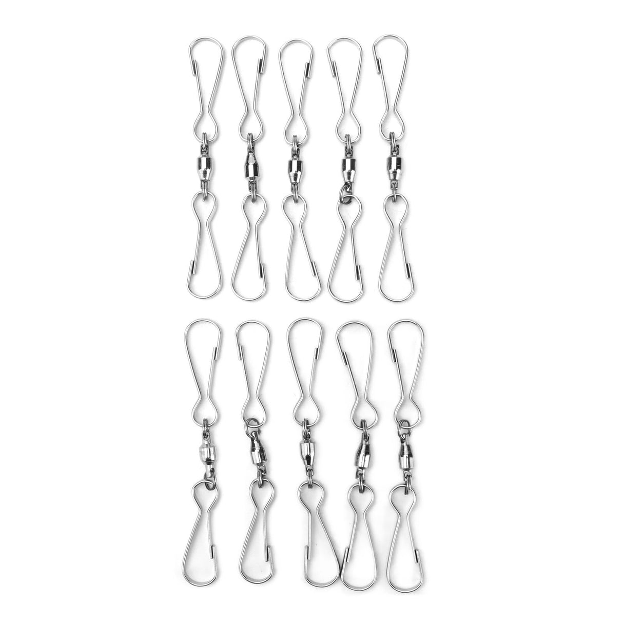 10pcs Hanging Hook Stainless Steel 360° Rotating Hook for Bird Feeder Wind Chimes8.2cm