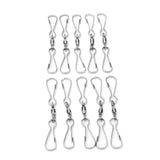 10pcs Hanging Hook Stainless Steel 360° Rotating Hook for Bird Feeder Wind Chimes8.2cm - Top-Down View
