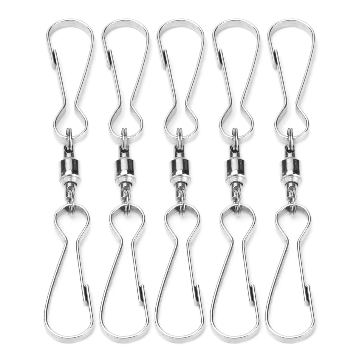 10pcs Hanging Hook Stainless Steel 360° Rotating Hook for Bird Feeder Wind Chimes8.2cm