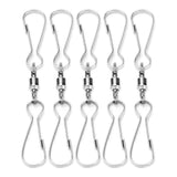 10pcs Hanging Hook Stainless Steel 360° Rotating Hook for Bird Feeder Wind Chimes8.2cm - Rear View