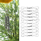10pcs Hanging Hook Stainless Steel 360° Rotating Hook for Bird Feeder Wind Chimes8.2cm - Extra Image