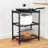 Multi Layer Pot Rack Free Standing Pan Organizer Holder Shelf Electric Cooker Cookware Rack for Kitchen2 Layer