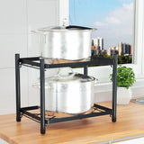 Multi Layer Pot Rack Free Standing Pan Organizer Holder Shelf Electric Cooker Cookware Rack for Kitchen2 Layer