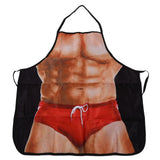 Muscle Pattern Funny Novelty Apron Kitchen Apron for Men Women Chef Waitress BBQ Baking - Close-Up Angle