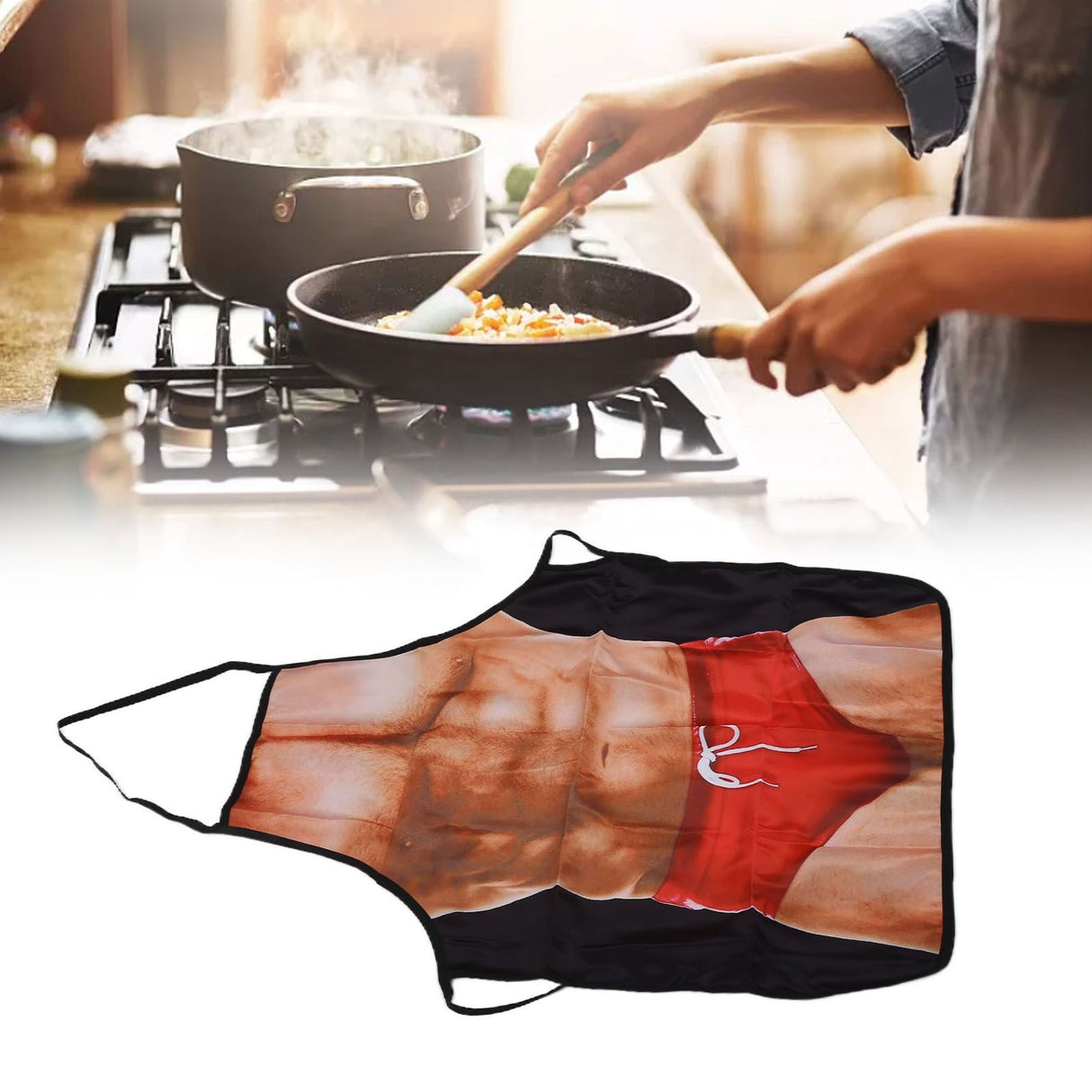 Muscle Pattern Funny Novelty Apron Kitchen Apron for Men Women Chef Waitress BBQ Baking
