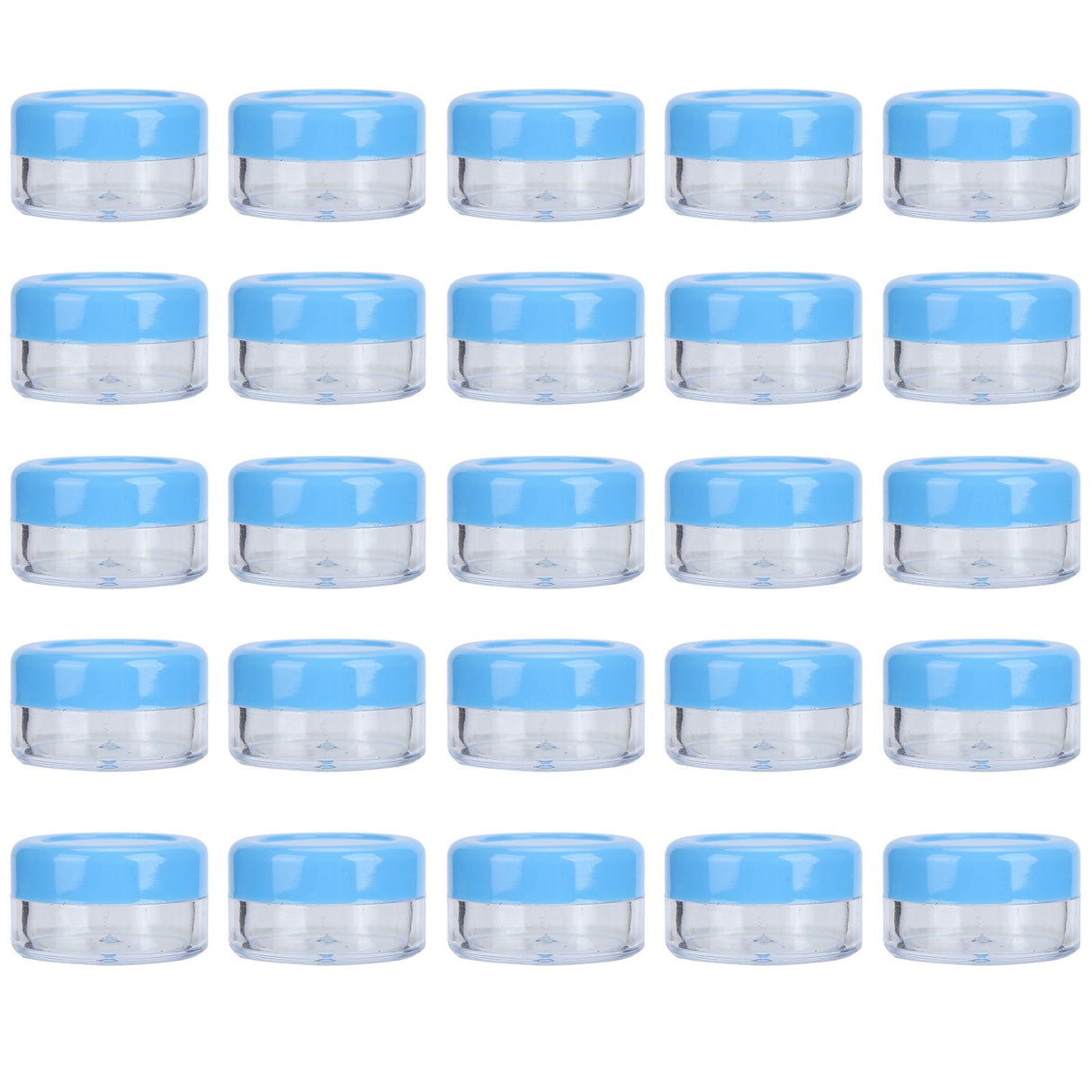 Empty Cream Container 25pcs Plastic Compact Round Small Cosmetic Jar for Travel