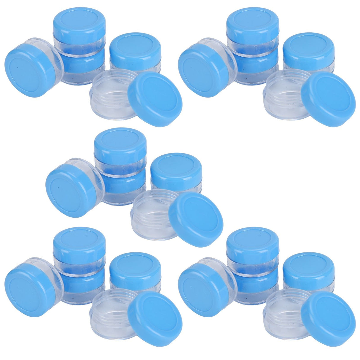 Empty Cream Container 25pcs Plastic Compact Round Small Cosmetic Jar for Travel