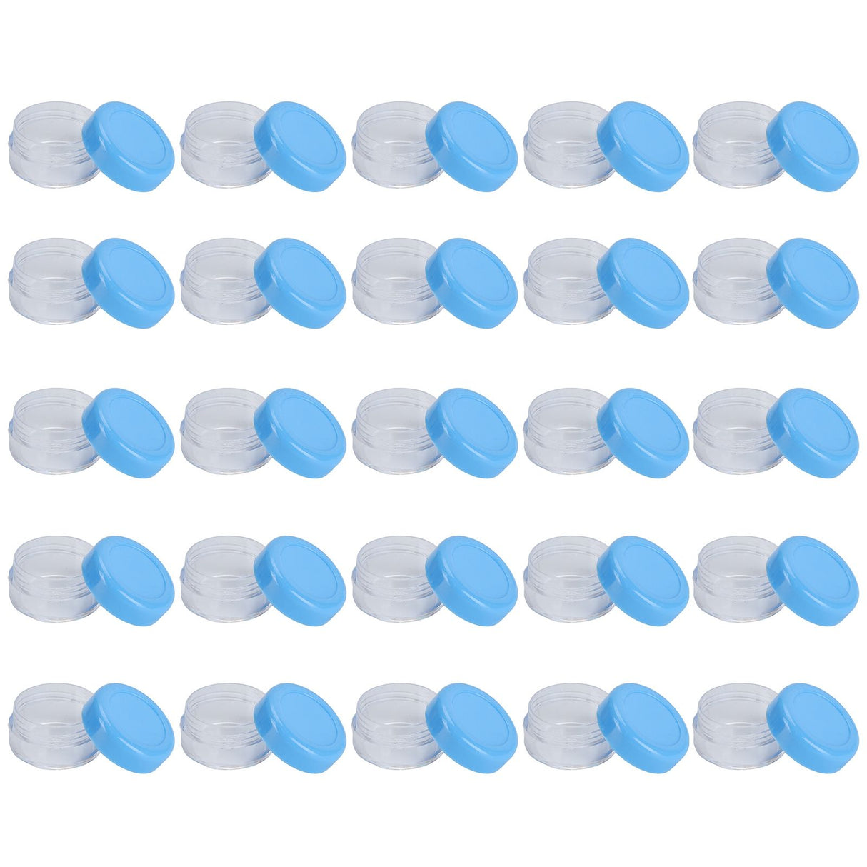 Empty Cream Container 25pcs Plastic Compact Round Small Cosmetic Jar for Travel