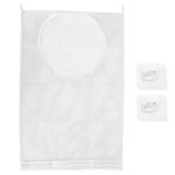 White Thickened Laundry Storage Bag WallMounted Toys Net Bag for Bathroom Laundry(Without Grid )