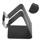 Cell Phone Holder Aluminum Alloy Lightweight and Portable Desk Phone Stand for Mobile Phones and TabletsBlack - Low Angle