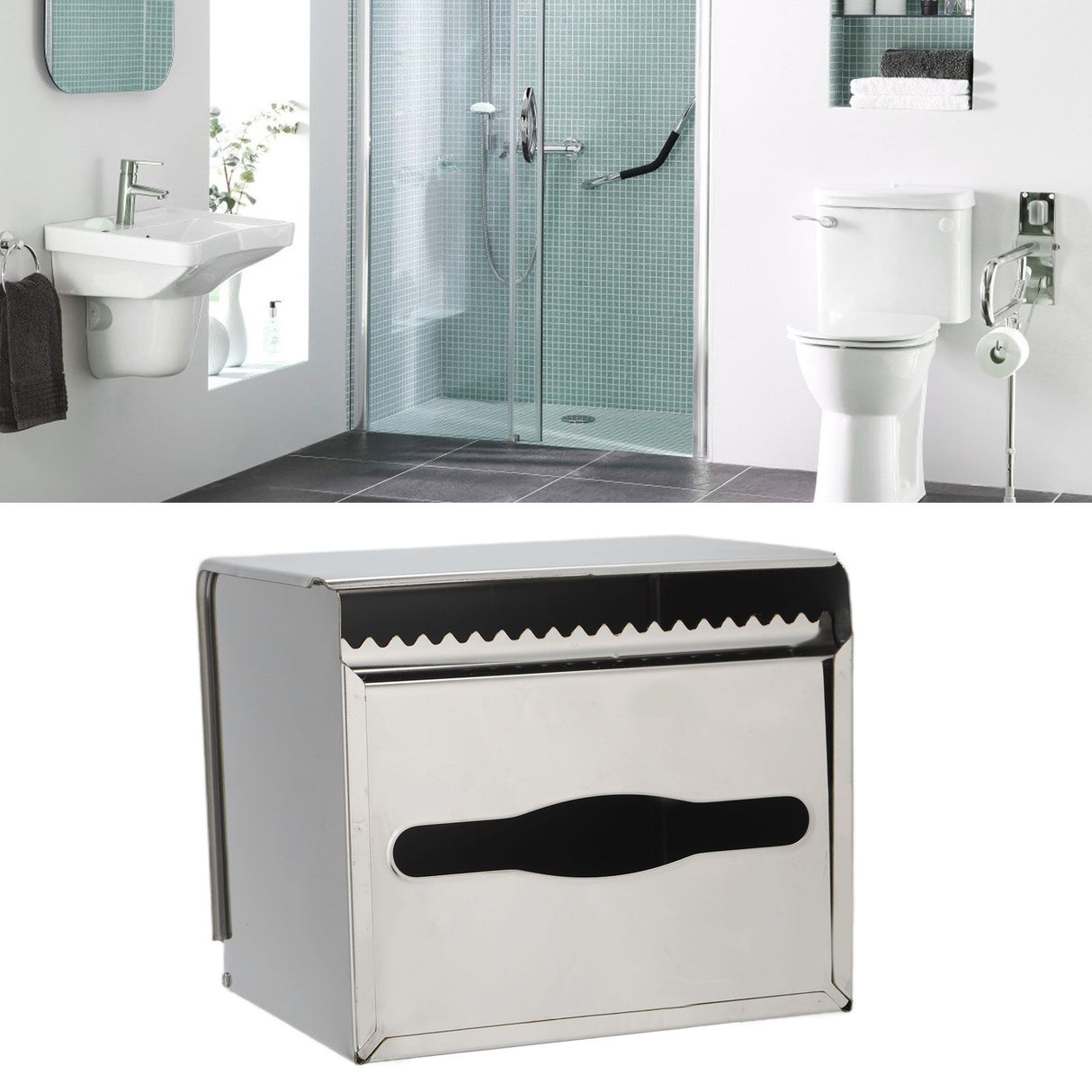 Tissue Holder Durable 304 Stainless Steel Tissue Box for Kitchen Bathroom Bedroom4351 Mirror Surface Tissue Box