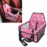 Bear Paw Pattern Pet Carrier Cage Washable Pet Car Travel Safety Seat with Support RodPink - Extra Image
