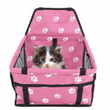 Bear Paw Pattern Pet Carrier Cage Washable Pet Car Travel Safety Seat with Support RodPink - Extra Image