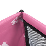 Bear Paw Pattern Pet Carrier Cage Washable Pet Car Travel Safety Seat with Support RodPink